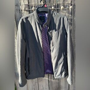 Ted Baker Men’s Gray Full-Zip Bomber Jacket.🧥